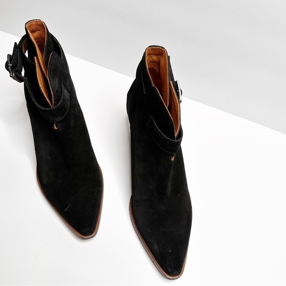 Rag & Bone Women's Fashion Boots with Heels Buckles Black Suede Size 38 - Picture 2 of 12